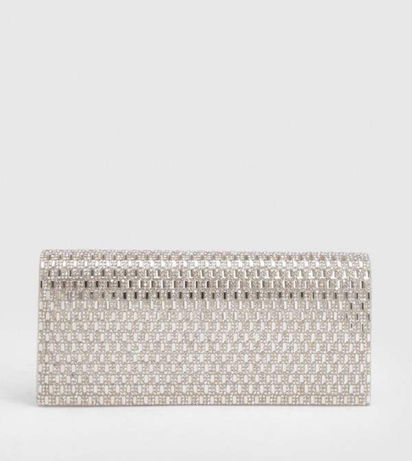 Embellished Structured Clutch Bag