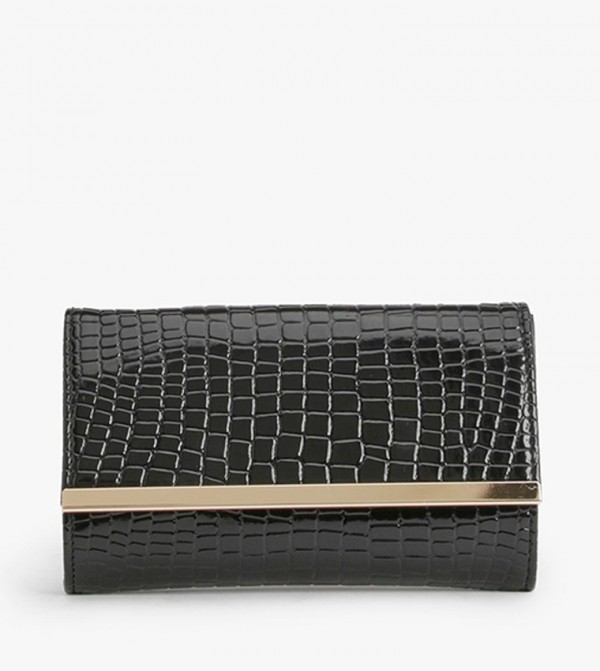 Croc Fold Over Clutch Bag