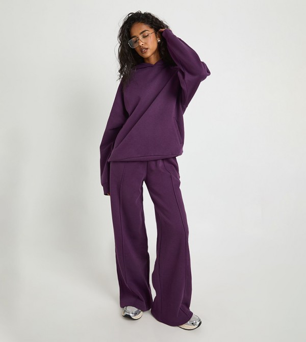 Oversized Hoodie and Pintuck Straight Leg Sweatpants