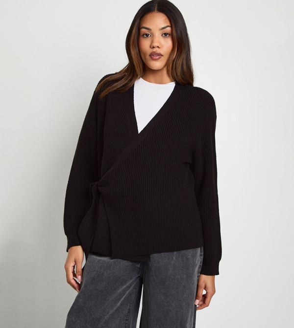 Maternity Side Wrap Knitted Cardigan