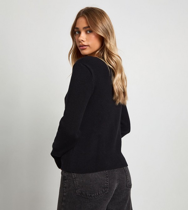 كارديجان محبوك بازرار ذهبية 