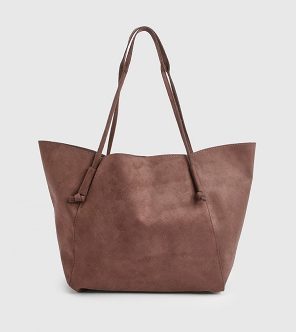 Textured Faux Suede Tote Bag