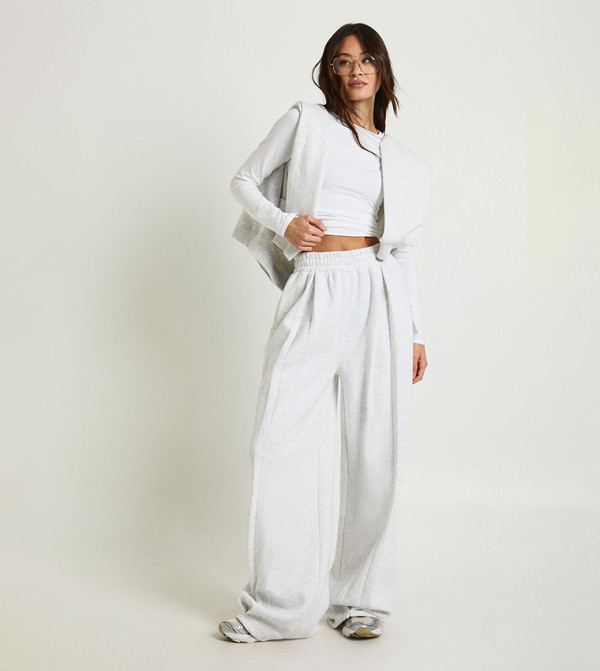 Tall High Waist Pleat Detail Straight Fit Sweatpants