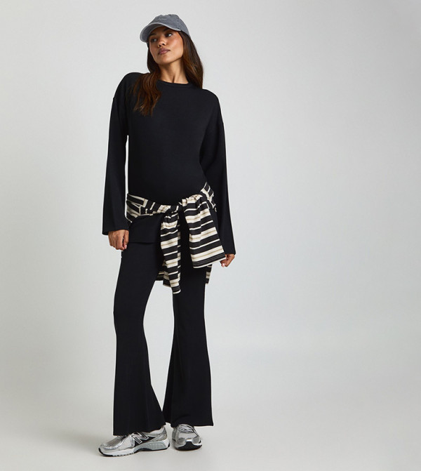 Maternity Split Side Oversized Long Sleeves Co-Ord Set