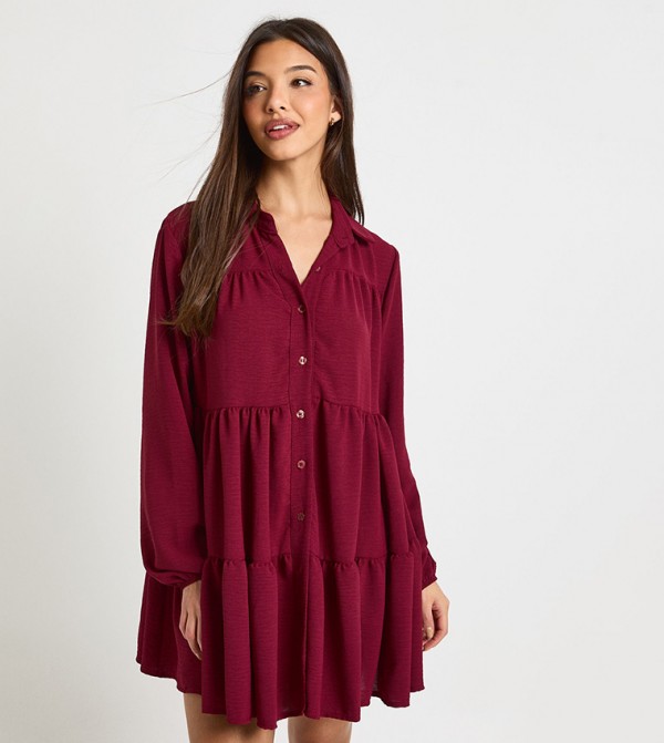 فستان ميني مزموم 