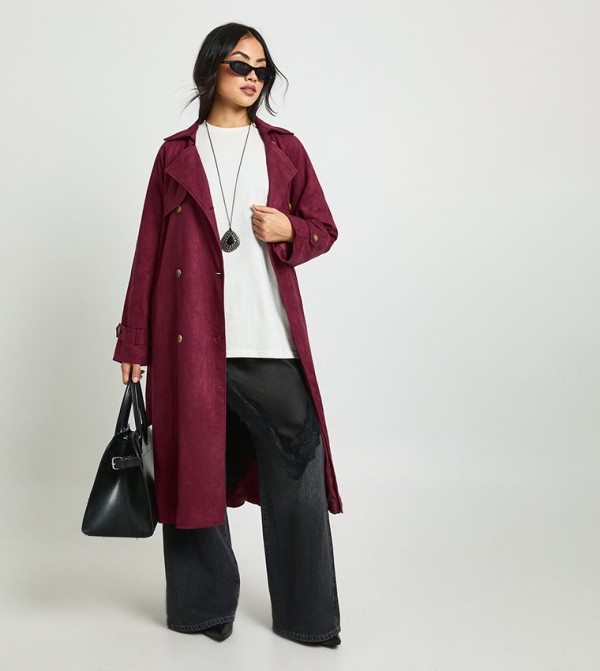 Super Soft Suede Trench Coat