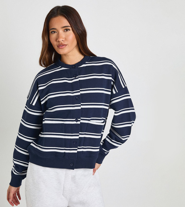 Striped Long Sleeves Cardigan