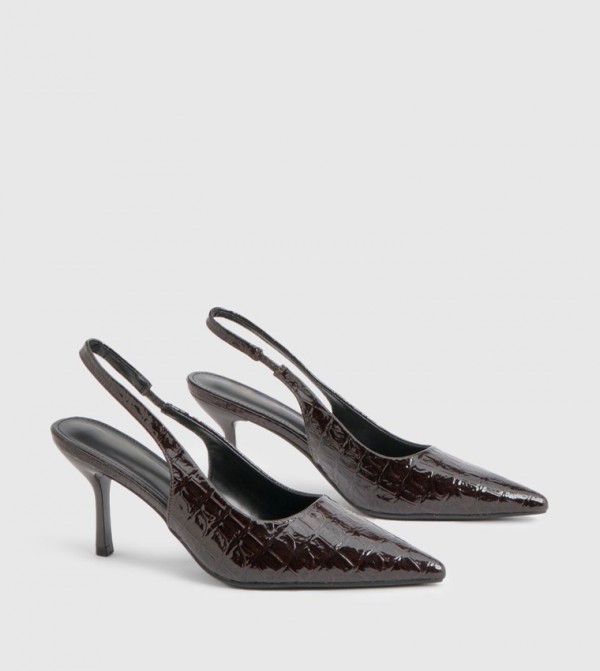 Croc Stiletto Slingback Pumps