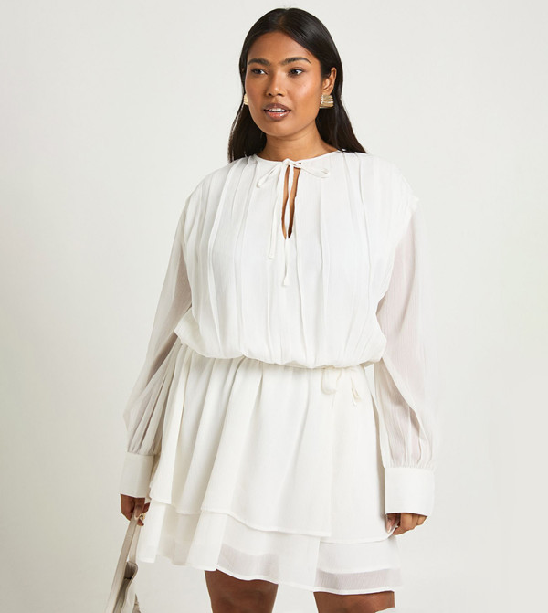 chinese dress ladies Tailored White Linen Shift Dress main image 0