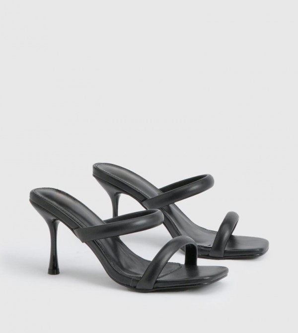 Padded Double Strap Heeled Sandals