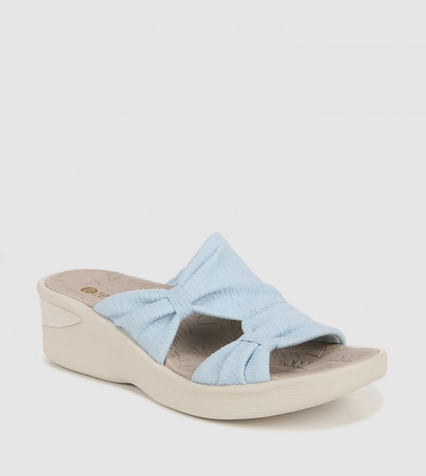 Buy Bzees SMILE MORE Open Toe Wedges In Blue 6thStreet UAE