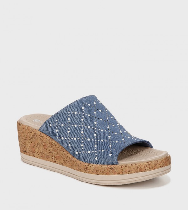 NAROYALL Embellished Open Toe Wedge Sandals