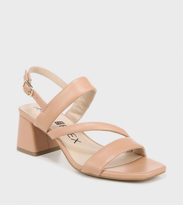 Buy Naturalizer NACELIA Open Toe Ankle Strap Block Heel Sandals in Beige 6thStreet UAE