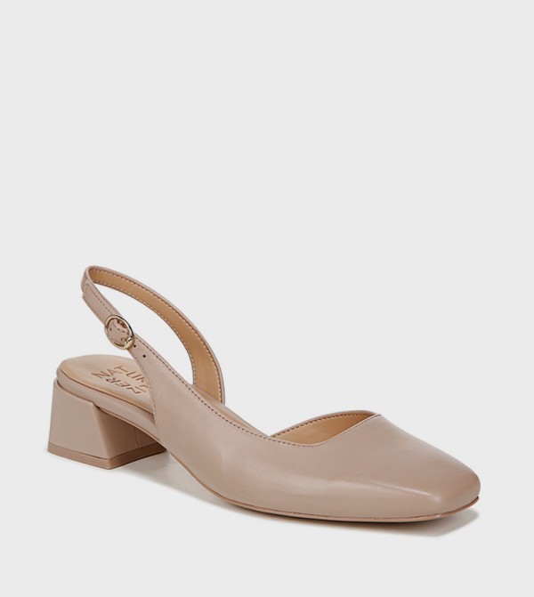 JAYLA Textured Square Toe Slingback Pumps