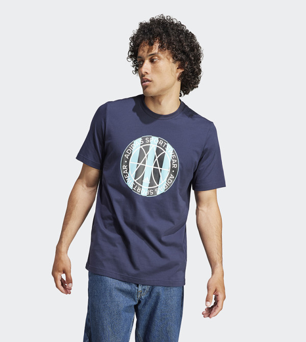 Emblem Printed Crew Neck T-Shirt