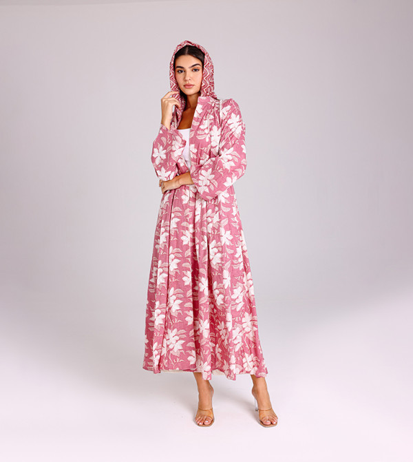 Printed Flared Sleeves Abaya