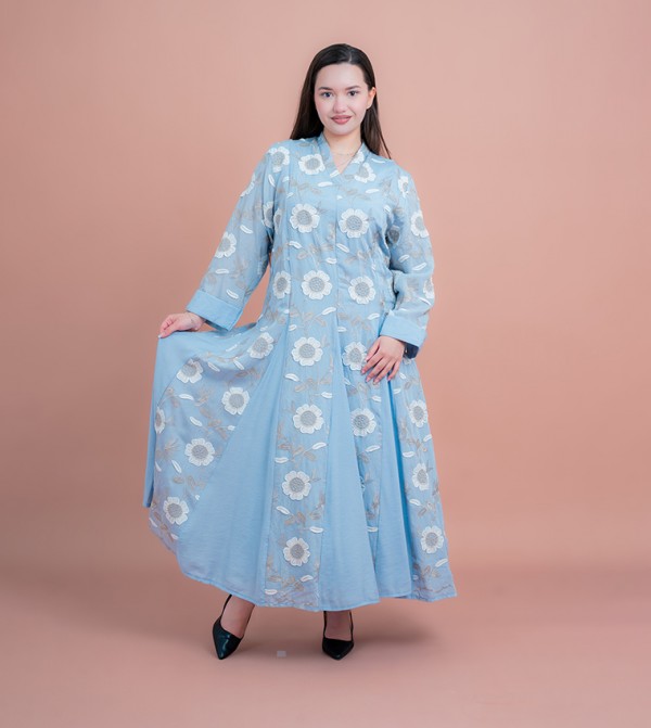 Floral Embroidered Modern Jalabiya