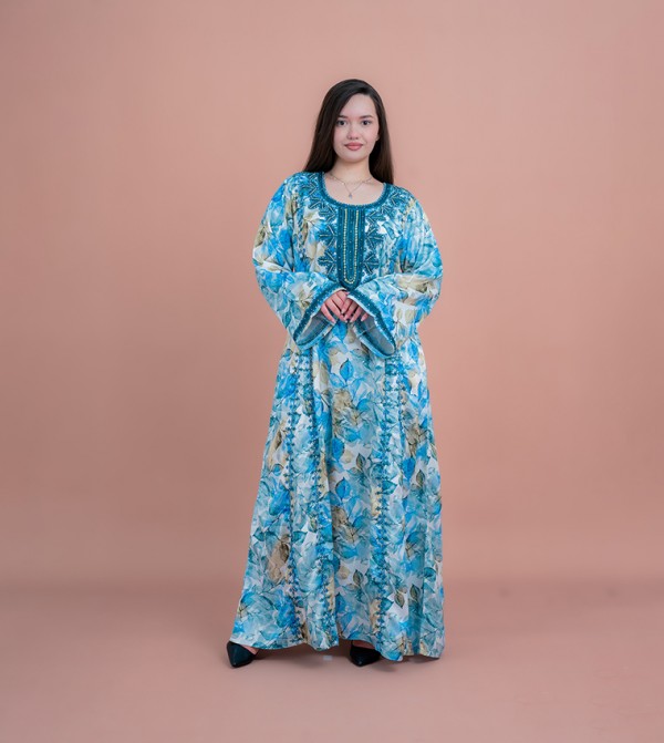 Printed Long Sleeves Jalabiya