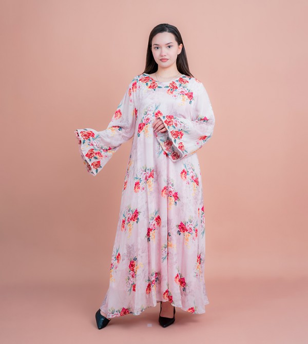 Floral Printed Long Sleeves Jalabiya