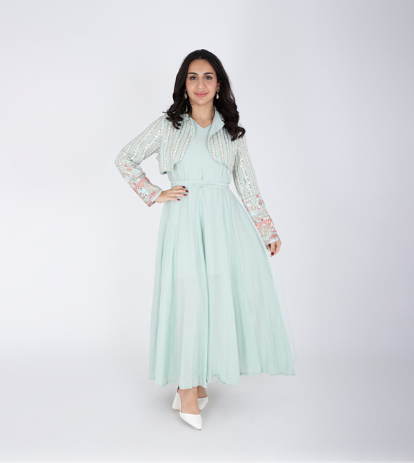 Two-Piece Embroidered Maxi Dress