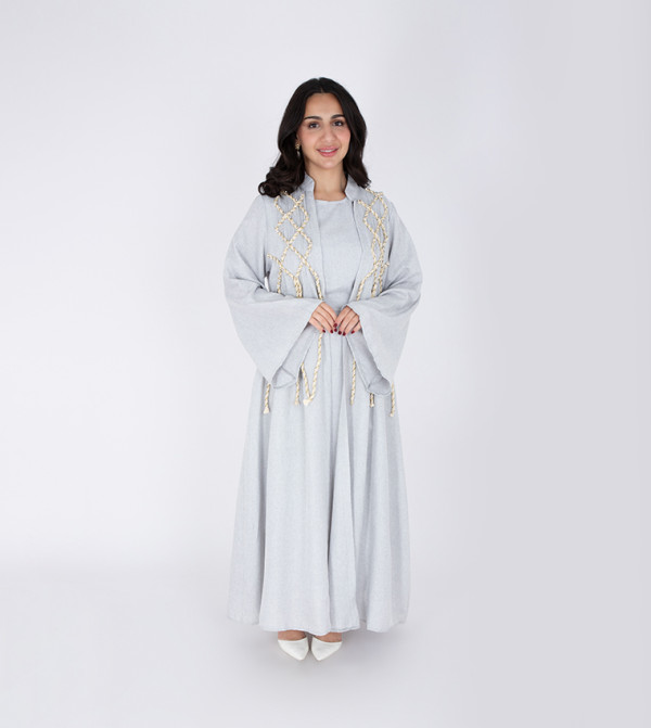 Two-Piece Long Sleeves Linen Jalabiya