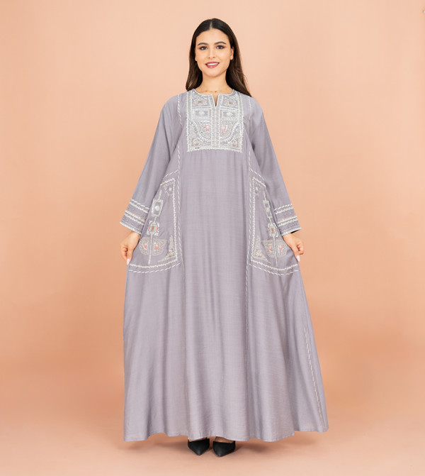 Embroidered Flared Sleeves Jalabiya