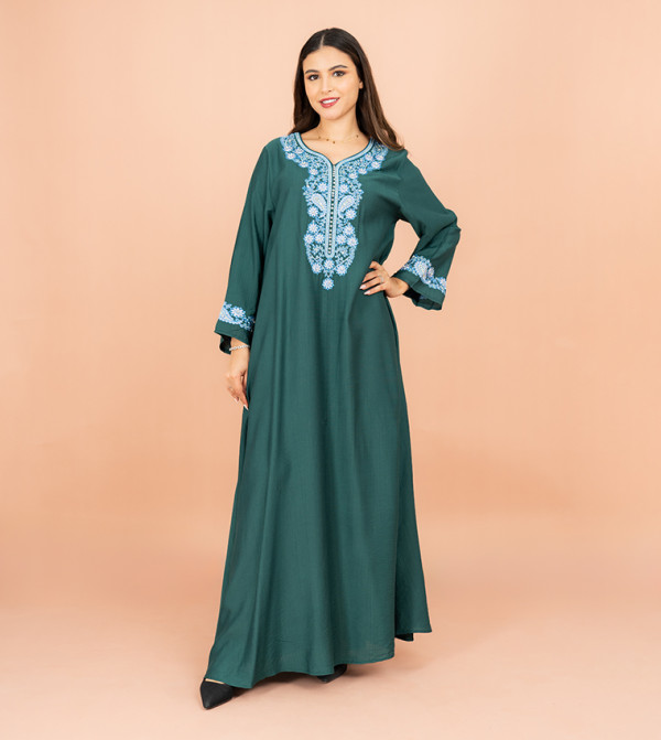 Embellished Crew Neck Jalabiya