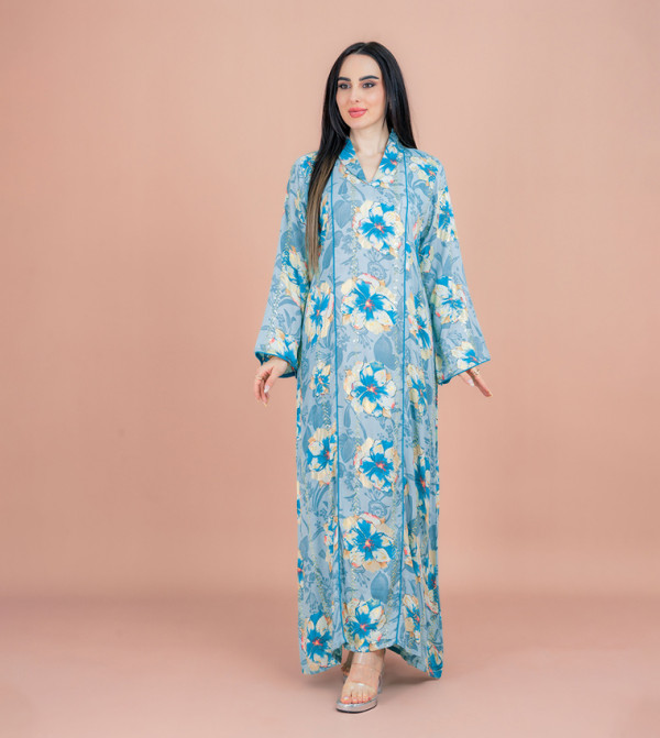 Floral Patterned Collared Jalabiya