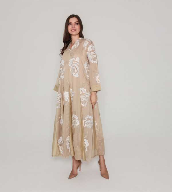 Flower Embroidered Jalabiya