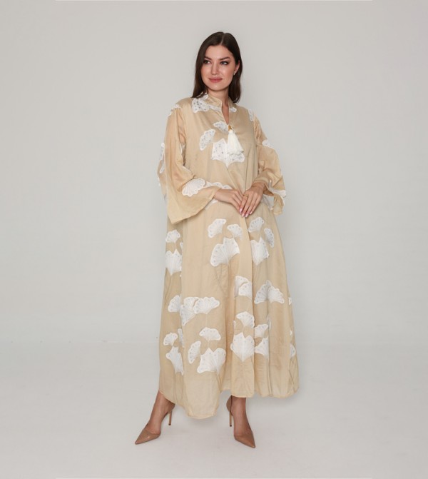 Flower Embroidered Jalabiya