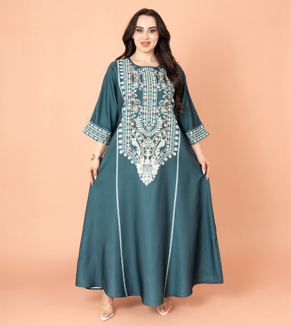 Printed 3/4 Sleeves Jalabiya