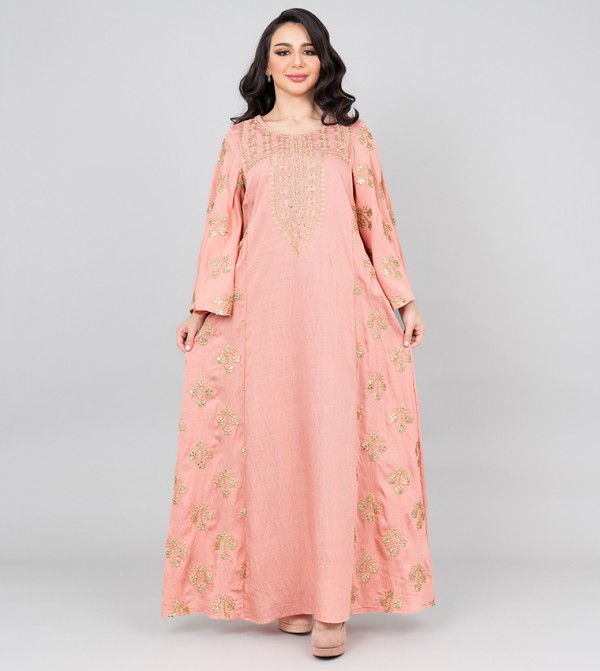 Embroidered Flared Sleeves Jalabiya