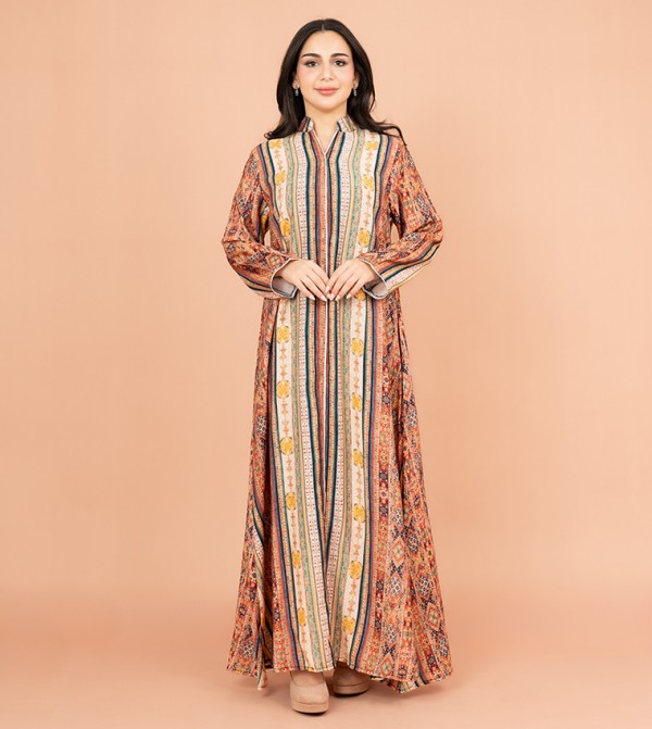 Printed Long Sleeves Jalabiya