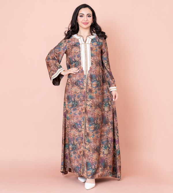 Printed Long Sleeves Jalabiya