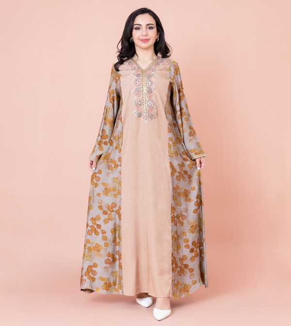 Printed Long Sleeves Jalabiya