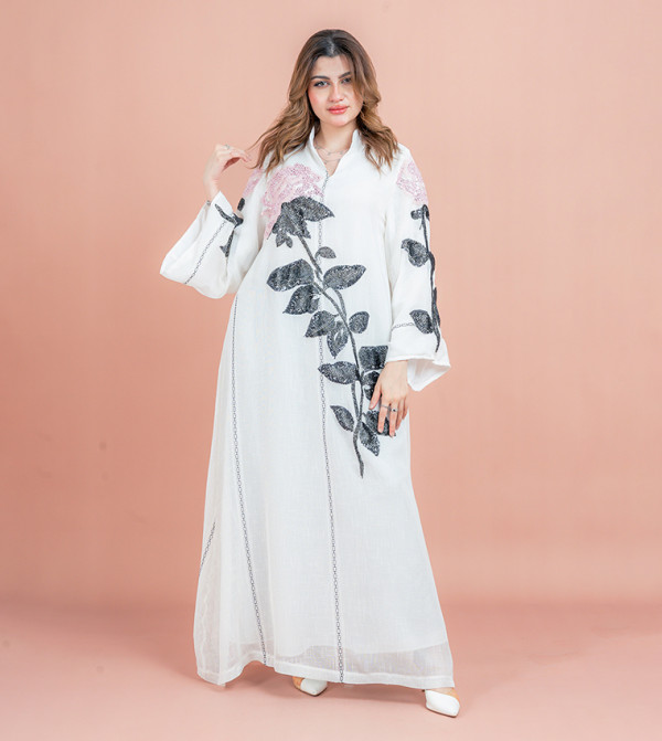 Embellished Flared Sleeves Jalabiya