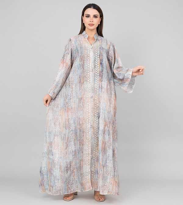 Petal Grace Embroidered Flared Sleeves Jalabiya