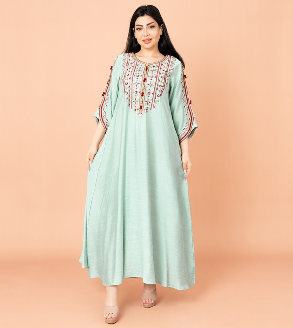 Embroidered 3/4 Sleeves Jalabiya