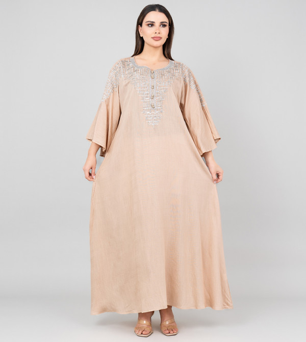 Embroidered Flared Sleeves Jalabiya