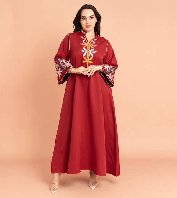 Embroidered Flared Sleeves Jalabiya