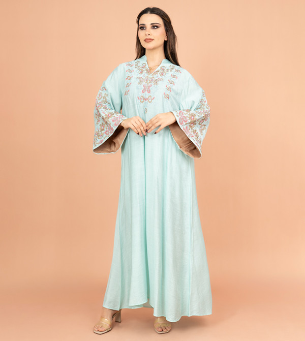 Crystal Embroidered Flared Sleeves Jalabiya