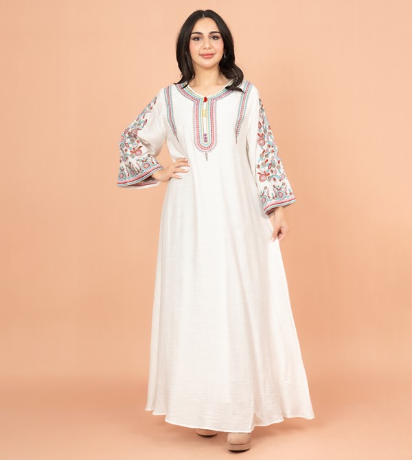 Hand Embroidered Flared Sleeves Jalabiya