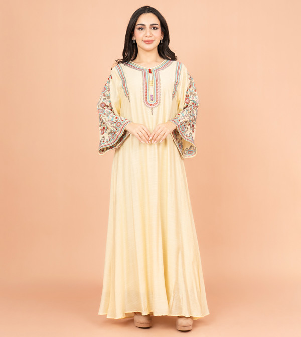 Hand Embroidered Flared Sleeves Jalabiya