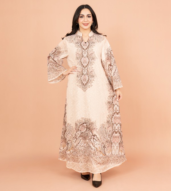 Patterned Flared Sleeves Jalabiya
