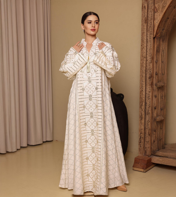 ASEEL Embroidered Long Sleeves Jalabiya