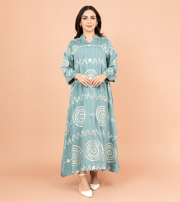 Sequin Embroidered Long Sleeves Jalabiya