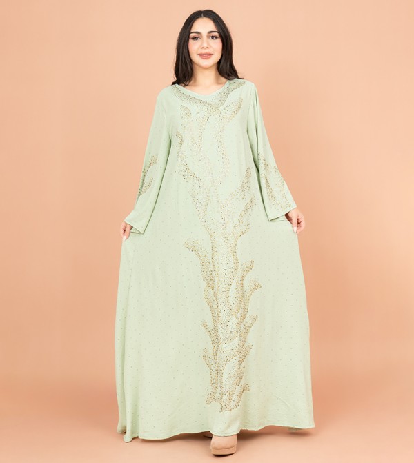 Embellished Flared Sleeves Jalabiya