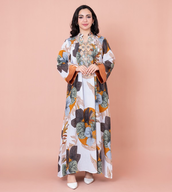 Printed Long Sleeves Jalabiya