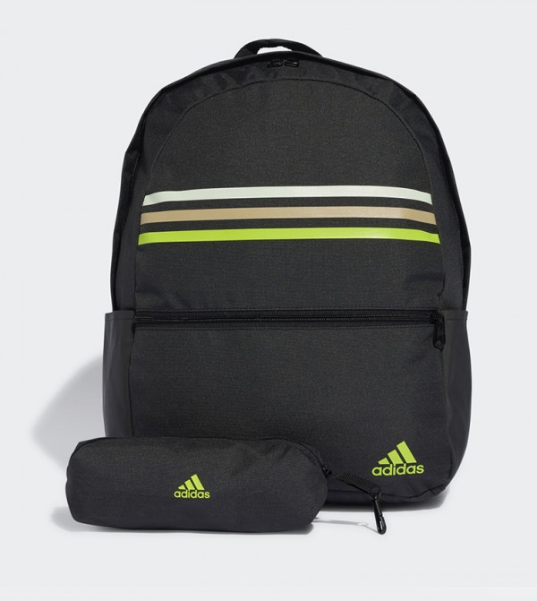 Classic Horizontal 3-Stripes Printed Backpack Set