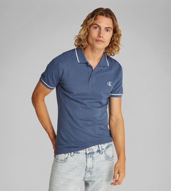 Logo Embroidered Tipping Polo T-Shirt